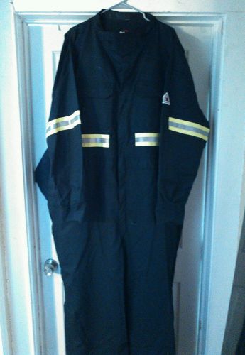 BULWARK FLAME RESISTANT COVERALLS 60RG CLB2NV5, REFLECTIVE STRIPING, NEW,
