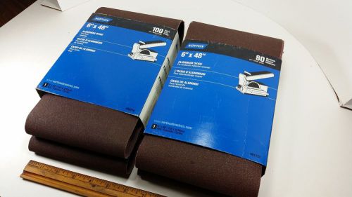 6 x 48 sanding belts 80 100 grit norton sander sand paper aluminum oxide for sale