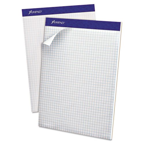 Double Sheet Quad Pad, 4 Sq. Per Inch Rule, Letter, White, Perfed, 100-Sheet Pad