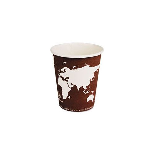 World Art Renewable Resource Compostable Hot Drink Cups, 8 Oz, 50/Pack