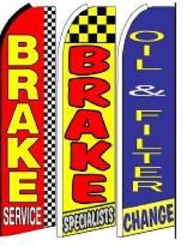 Brake Service,Brake Specialist, Oil Change King Size  Swooper Flag pk of 3 Combo