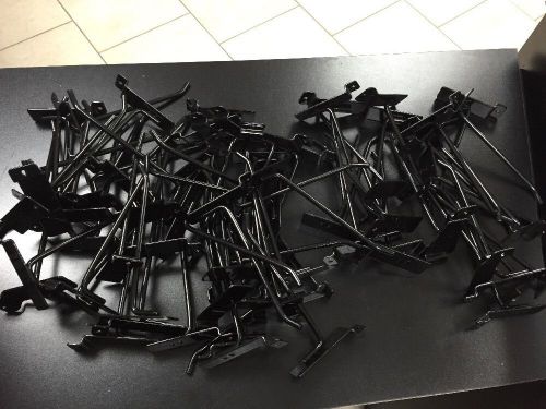 6&#034; slatwall metal hooks - 75 pieces - black for sale