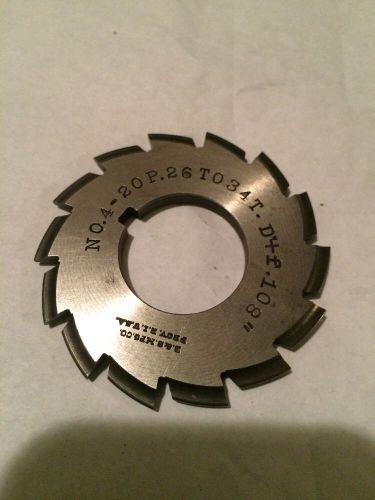 USED INVOLUTE GEAR CUTTER #4 20P 26-34T 1&#034;bore Brown And Sharpe