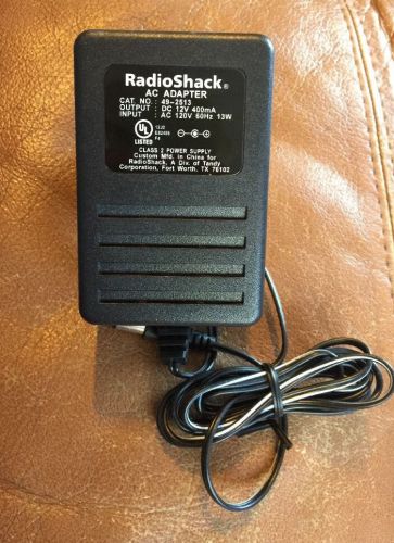 Radio shack ac adapter cat. no.: 49-2513 - output: dc 12v 400ma - power supply for sale