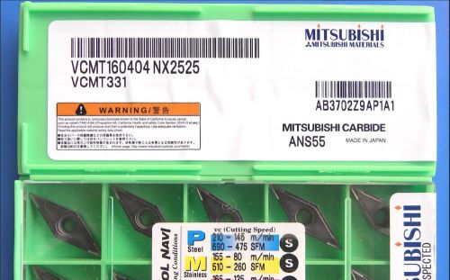 NEW in box MITSUBISHI VCMT160404 NX2525 VCMT331  Carbide Inserts 10PCS/Box