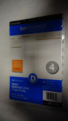 Day Runner Two-Page-Per-Day Monthly Planner Refill 2015, 5.5 x 8.5 Inch