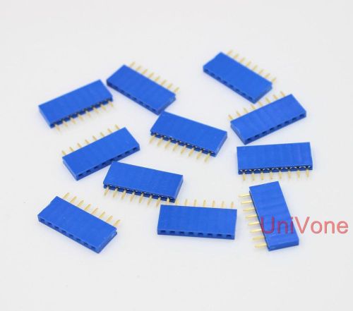 .100&#034; pin header female 1x8pin pcb receptacle blue x25pcs for sale