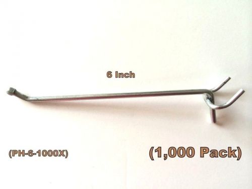 (1000 PACK)  American Made 6 &#034; Metal Hooks For 1/8 &amp; 1/4 Pegboard or Slatwall