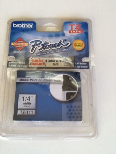 Brother P-Touch TZ-111 (1/4&#034; black on clear tape)