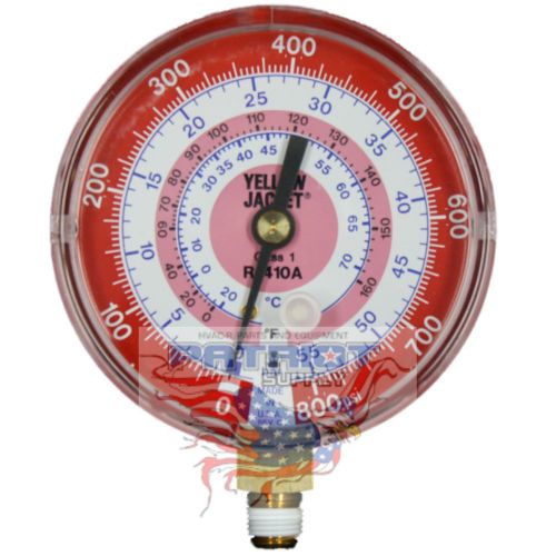 Yellow Jacket 49135 3-1/8&#034;, red pressure, 0-800 psi/bar, R410A gauge (°C and °F)