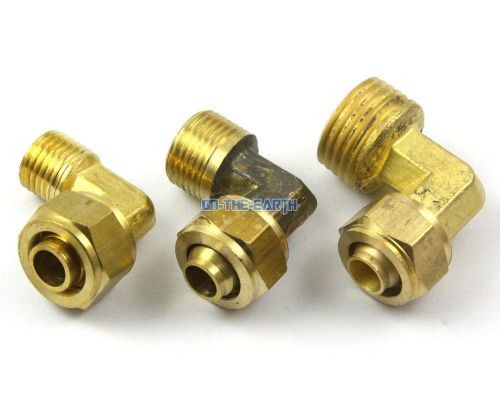 5 piece 12mm-1/2&#034; bsp brass elbow pneumatic pipe hose coupler connector fitting for sale