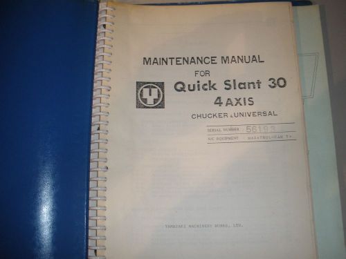 Mazak QS30 CNC Lathe Maintenance Manual