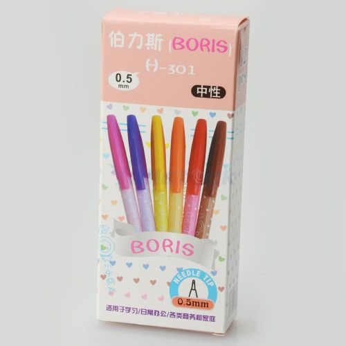 4pcs colorful gel pen plastic black ink ballpoint pen random delivery color for sale