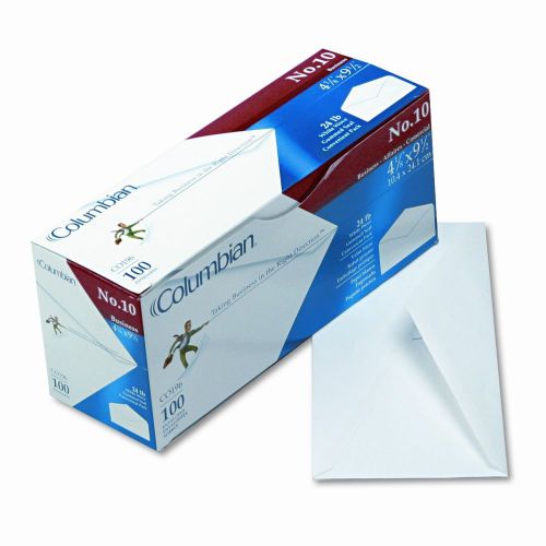 Columbian Envelope Gummed Flap Business Envelope, V-Flap, #10, White, 100/box