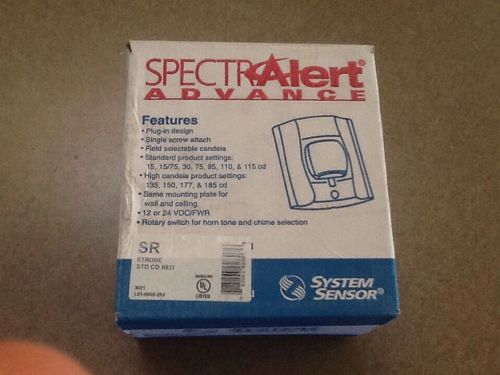 Fire Alarm  System Sensor Strobe SR  STD-CD-RED
