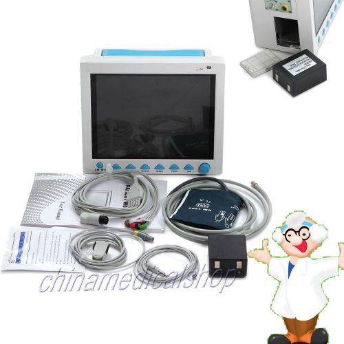 Portable ICU/CCU vital sign Patient Monitor ECG NIBP SPO2 PR TEMP RESP US Seller