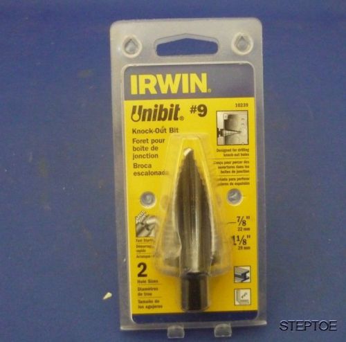 Brand New Irwin #9 Unibit Knock Out Bit Step Drill Electrician Tool #10239