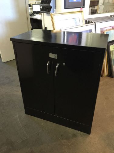 Metal storage cabinet by allsteel office furn w/lock&amp;key in black color for sale