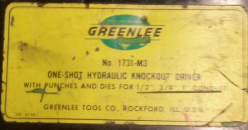 Greenlee 1731 C Punch, Complete with 1/2 - 3/4 &amp; 1 lnch Punch &amp;  Dies