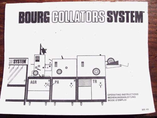 Bourg collater, stitcher, folder booklet - parts - information. BR 45