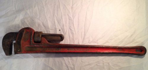 Ridgid 24 inch straight pipe wrench heavy duty, red, hardened steel, m24 for sale