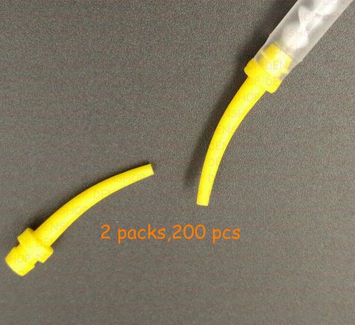For Mixing Tip 2 x 100pcs/pack Dental Disposable Intra Oral tips Yellow Nozzles