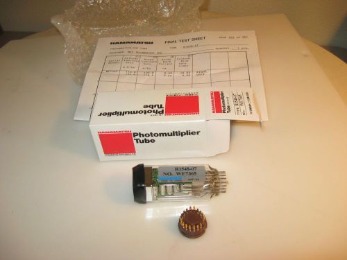 Hamamatsu Photomultiplier Tube R1548-07, New in box, with test results.