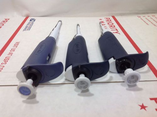 Set of 3 rainin pipet lite pipettes sl10, sl100, l1000 lts pipettor # 3 for sale