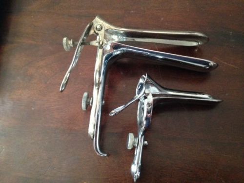 2 Gynecology Specula Medical Instrument Devices Lawton Stainless Steel Med Small