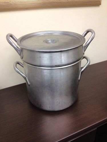 Commercial vollrath double boiler 20 qt stainless steel with lid for sale
