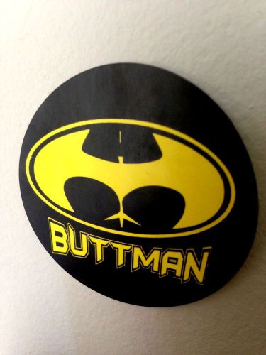 FUNNY BUTTMAN (Batman) COLOR HARDHAT DECAL/HELMET STICKER/COMPUTER/TOOLBOX LABEL