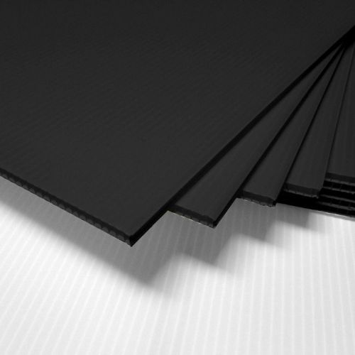 BLACK Corrugated Plastic 18&#034; x 24&#034; 4mm   Coroplast intepro PACK OF 5