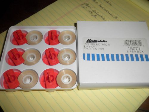 NEW Reliable  #15071 6 PK Dry Lift Off Correction Tape for  IBM Selectric II