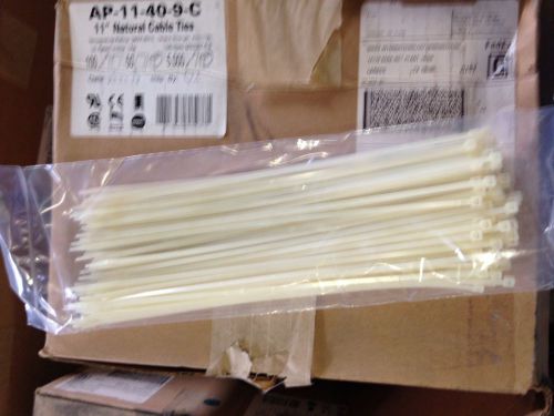 100 PCS Pack 11&#034; inch White Network Cable Cord Wire Tie Strap 40 Lbs Zip Nylon