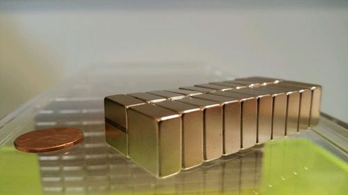 20 Neodymium Block Magnets.  Super strong Rare Earth N52 grade. 1/2 x 1/2 x 1/4&#034;