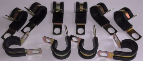 Wire Loom Cushioned Cable Clamps - Lot of 10 - New - Plain Steel - Umpco