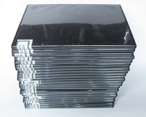 25 USED Black DVD 5MM to 7MM Slim/Thin Storage Cases