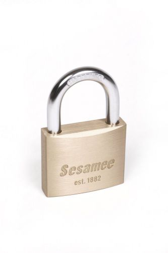 Sesamee 60503 KD Solid Brass 2-Inch wide Padlock and 1-Inch Hardened Steel Sh...