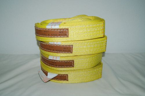 Lot of 4 nylon lift-it 8ft sling / strap eye to eye 2&#034; wide 8&#039; long rigging for sale