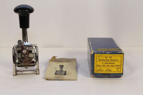 Numbering Machine No. 102 A Prior Product Made in West Germany 6 Wheels, Style H