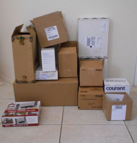 14 RECYCLED MISC BOXES FOR SHIPPING MOVING OR CRAFTS