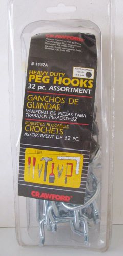 32 pc set Crawford #1432A Assorted Heavy Duty Peg Hooks