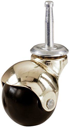Shepherd hardware 9354 2-inch hooded ball stem caster, bright brass, 2-pack for sale