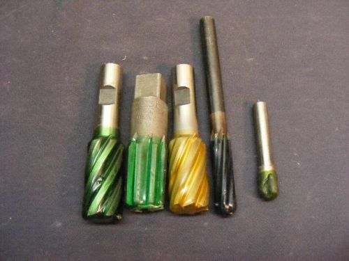 Mixed Lot of 5 Reamers and End Mills 3/4 15/16 31/64 National Alvord Polk
