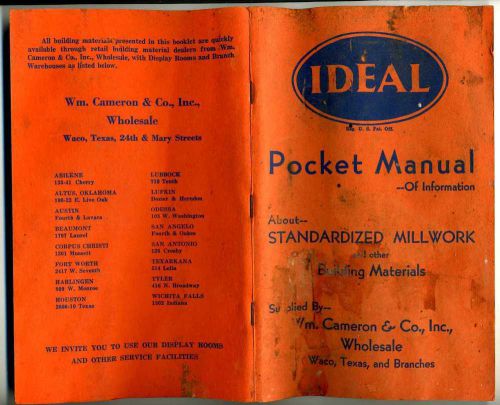 (Contractor,Craftsman)IDEAL Pocket Manual(Millwork,Building.Materials)ca.1945