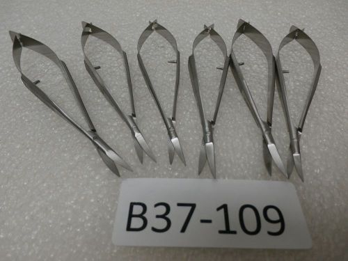 Lot of 6 Eye Scissors 3.5&#034; CURVED Eye Opthalmic Surgical Instrument