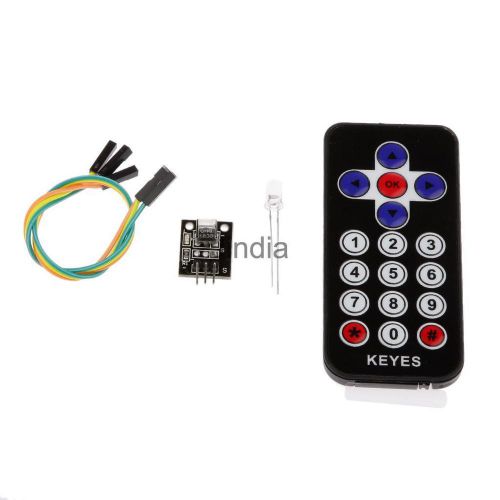 Black Infrared IR Wireless Remote Control Sensor Board Set Cable for Arduino