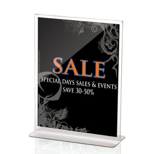 Officemate Premium Upright Vertical Sign/Photo Holder, 8 1/2 x 11 Inches, Clear