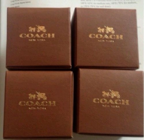 4 Small Coach Accessories Brown and Gold Foil Empty Boxes