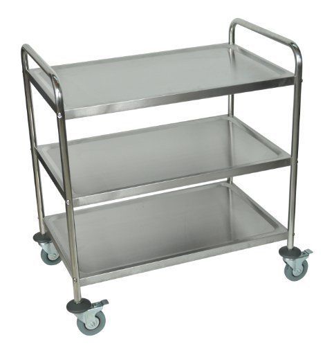 LUXOR ST-3 Stainless Steel Utility Cart  37&#034; H x 33.5&#034; W x 21&#034; D